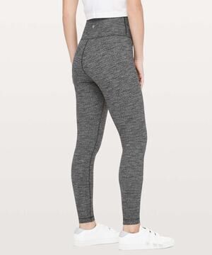 Lululemon Wunder Under HR Tight 28" Luon Variegate Knit Heathered Black Sz 4